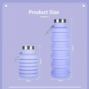 Bouteille d’eau pliable 500 ml en silicone – Rétractable, portable, légère – Idéale pour sport, voyage, randonnée, sans BPA Env. gratuit – Image 5
