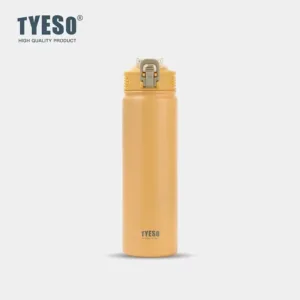 Bouteille Isotherme TYESO 600/750ml en inox, isotherme jusqu’à 12h. Design sport, portable et éco-friendly. Parfaite pour le bureau, le sport ou les voyages.