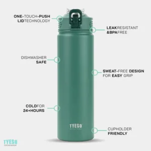 Bouteille Isotherme TYESO 600/750ml – Acier Inoxydable, Écologique et Portable Env. gratuit – Image 2