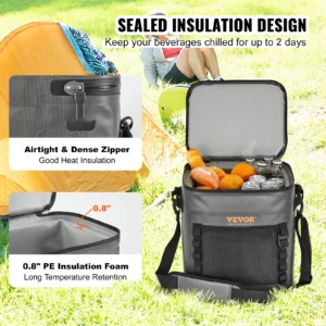 Glacière Souple Isotherme VEVOR 30 Canettes – Sac Étanche Portable 36x28x39,5 cm pour Extérieur, Camping, Pique-Nique Env. gratuit – Image 2
