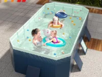 Profitez des journées chaudes avec cette grande piscine rectangulaire pliable de 2,6 ou 3 mètres. Facile à installer, durable et spacieuse, idéale pour toute la famille !