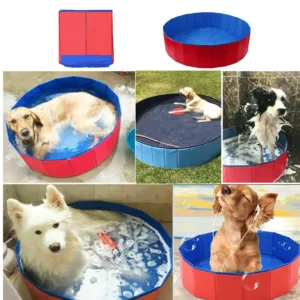 Piscine Pliable pour Chien et Animaux - PVC Écologique avec Valve de Vidange, Bain Extérieur Été - 80/120/160 cm Liv. gratuit – Image 2