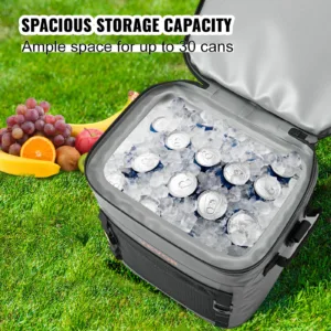 Glacière Souple Isotherme VEVOR 30 Canettes – Sac Étanche Portable 36x28x39,5 cm pour Extérieur, Camping, Pique-Nique Env. gratuit – Image 3