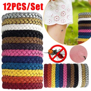 Bracelets anti-moustiques réutilisables (lot de 12), non toxiques pour adultes et enfants, protection naturelle longue durée – activités plein air, camping, voyage Liv. gratuit – Image 3