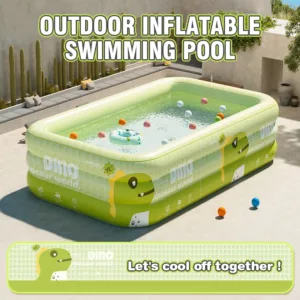 Grande piscine gonflable rembourrée en PVC – Portable, familiale, intérieur/extérieur – Jeux d’eau pour enfants et adultes (1,5 m à 2,6 m) Env. gratuit – Image 4