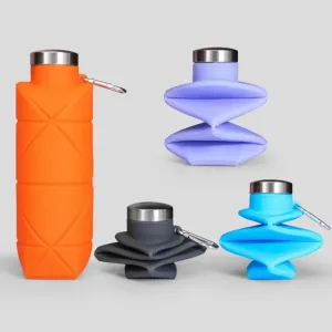 Tasse pliante en silicone 500ml – Bouteille d’eau portable en forme de diamant, réutilisable, sans BPA, idéale sport rapide et plein air – Image 6