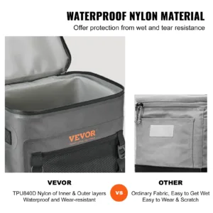 Glacière Souple Isotherme VEVOR 30 Canettes – Sac Étanche Portable 36x28x39,5 cm pour Extérieur, Camping, Pique-Nique Env. gratuit – Image 4