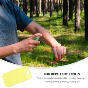 Recharges anti-moustiques en silicone (x6), huiles essentielles longue durée 15 jours, coussinets universels pour bracelets, camping, randonnée, plein air Env. rapide – Image 5