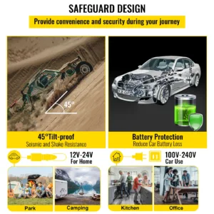 VEVOR Glacière Électrique Portable 25L – Réfrigérateur de Voiture Double Zone -20°C, Contrôle App & Tactile, 12/24V & 100-240V – Camping, Bateau, Camion Liv. gratuit – Image 5