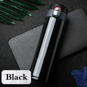 Bouteille Thermos 500 ml en acier inoxydable – Tasse isotherme avec couvercle à bouton, café/thé/lait, isolation 12 à 24h, usage portable et pro Liv. gratuit – Image 3