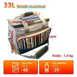 Yannice – Glacière Pliable Portable 33L pour Voiture, Maison, Camping et Pique-nique – Réfrigération Semi-conducteur 12V / 220V Env. gratuit – Image 4
