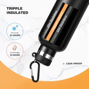 FEIJIAN Bouteille Thermos 1000ml – Acier inoxydable, isolation sous vide, sans BPA, antifuite – Chaud 12h / Froid 24h Liv. gratuit – Image 4
