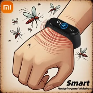 Protégez-vous efficacement avec le bracelet anti-moustiques Xiaomi unisexe, à ultrasons physiques, sans produit chimique. Léger, portable, idéal pour enfants et adultes. 2 piles incluses.