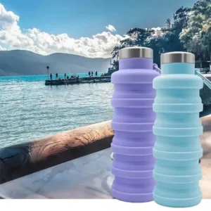 Bouteille d’eau pliable 500 ml en silicone – Rétractable, portable, légère – Idéale pour sport, voyage, randonnée, sans BPA Env. gratuit – Image 4