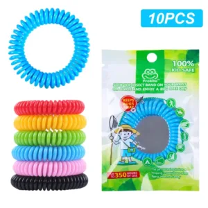 Bracelets anti-moustiques étanches sans DEET – Lot de 10 à 50, citronnelle naturelle, adultes et enfants, intérieur/extérieur Env. gratuit – Image 4