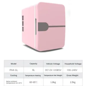 Mini Réfrigérateur Beauté 6L – Froid & Chaud 12V/220V pour Cosmétiques, Soins de la Peau, Maquillage, Voiture & Maison Liv. gratuit – Image 6