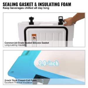 VEVOR Glacière Portable Rigide 23,7 L - Isotherme, Hermétique & Ultra‑résistante Env. gratuit – Image 3