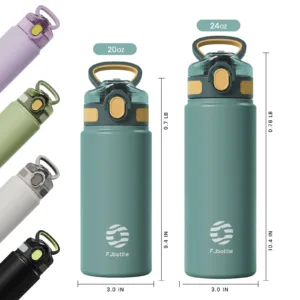 Bouteille isotherme FEIJIAN avec paille – Thermos inox 600/720 ml, étanche, portable pour sport et voiture Env. gratuit – Image 4