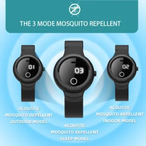 Montre anti-moustiques ultrasonique étanche, bracelet répulsif recharge rapide pour l'extérieur, tueur de nuisibles sans produit chimique – Image 4