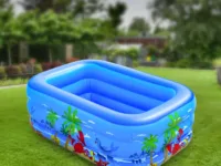 Piscine gonflable de fosse de boule de 120cm 150cm pour des enfants, des tout-petits, une piscine gonflable en PVC pour l'arrière-cour de fête aquatique intérieure et extérieure, bleu