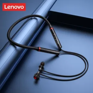 Écouteurs Bluetooth Lenovo HE05X étanches, tour de cou magnétique, son HiFi, micro intégré. Idéal sport, jeux, appels, musique. Léger et confortable