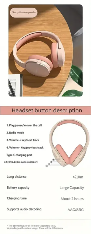 Bosebye P2961 Casque Bluetooth 5.3 Sans Fil – Pliable, Micro Intégré, Basses Puissantes, Idéal Gaming & HiFi Env. gratuit – Image 15