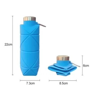 Tasse pliante en silicone 500ml – Bouteille d’eau portable en forme de diamant, réutilisable, sans BPA, idéale sport rapide et plein air – Image 2