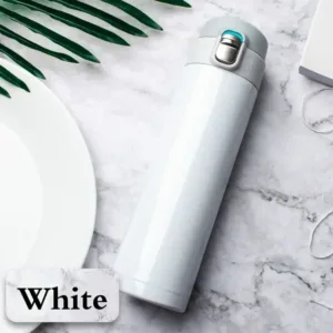 Bouteille Thermos 500 ml en acier inoxydable – Tasse isotherme avec couvercle à bouton, café/thé/lait, isolation 12 à 24h, usage portable et pro Liv. gratuit – Image 4