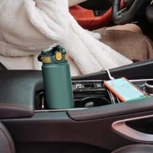 Bouteille isotherme FEIJIAN avec paille – Thermos inox 600/720 ml, étanche, portable pour sport et voiture Env. gratuit – Image 6