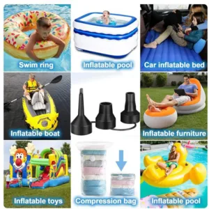 Pompe à Air Électrique Polyvalente 50W – Gonflage Rapide pour Piscines, Matelas, Bateaux & Jouets Gonflables – Image 3