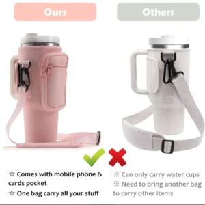 Sac de Transport pour Bouteille Stanley 40oz – Poche Téléphone & Sangle Réglable – Néoprène Résistant Env. rapide – Image 5