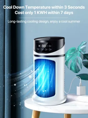 Mini Climatiseur Portable Sarmocare – Refroidisseur d'air à eau USB pour Bureau et Maison Exp. rapide – Image 7