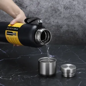 Bouteille Isotherme Grande Capacité – 500/1000/1500ml – Acier Inoxydable avec Corde de Transport Rapide – Image 8