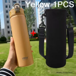 TYESO Bouteille Thermos 600/750 ml – Acier Inoxydable avec Paille – Tasse Isotherme Voiture & Sport rapide Chaud/Froid – Image 6