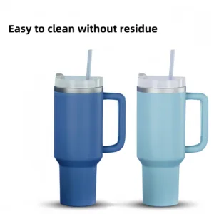 Bouteille Isotherme 40oz avec Paille et Poignée – Acier Inoxydable Thermos Boisson Froide ou Chaude – Gobelet Café à Couvercle Liv. gratuit – Image 16