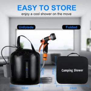 Douche de Camping Portable LOFAM 20L - Pompe Électrique Rechargeable avec Chauffage Solaire Liv. gratuit – Image 13