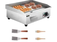Profitez d'une cuisson professionnelle avec la plancha électrique VEVOR 2800W. Température ajustable jusqu'à 300°C, surface en fonte, répartition homogène de la chaleur, facile à nettoyer. Idéale pour restaurants, snacks et traiteurs.