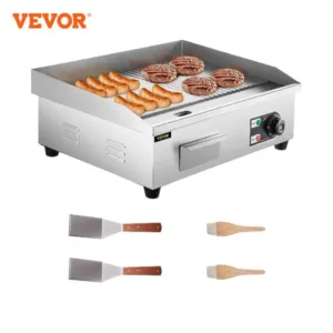 Profitez d'une cuisson professionnelle avec la plancha électrique VEVOR 2800W. Température ajustable jusqu'à 300°C, surface en fonte, répartition homogène de la chaleur, facile à nettoyer. Idéale pour restaurants, snacks et traiteurs.