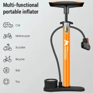 Pompe à Vélo Haute Pression 160 psi – Gonfleur Portable avec Jauge et Buses Multiples Liv. gratuit – Image 3