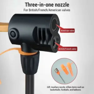 Pompe à Vélo Haute Pression 160 psi – Gonfleur Portable avec Jauge et Buses Multiples Liv. gratuit – Image 5