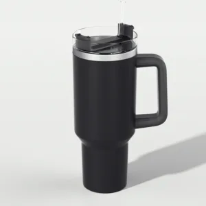 Bouteille Isotherme 40oz avec Paille et Poignée – Acier Inoxydable Thermos Boisson Froide ou Chaude – Gobelet Café à Couvercle Liv. gratuit – Image 3