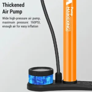 Pompe à Vélo Haute Pression 160 psi – Gonfleur Portable avec Jauge et Buses Multiples Liv. gratuit – Image 4