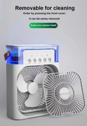 Humidificateur Ventilateur USB 3-en-1 | Refroidisseur d'air rapide LED 7 couleurs – Maison & Bureau – Image 7