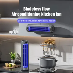 Climatiseur Mural Portable Silencieux 3 Vitesses – Refroidisseur d’Air Rechargeable 2000mAh pour Cuisine, Bureau, Été Liv. gratuit – Image 7