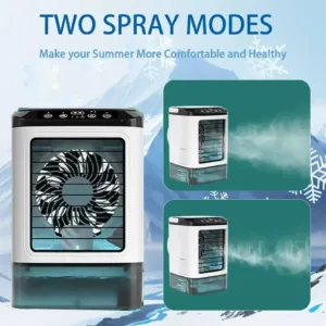 Climatiseur Portable 3 Vitesses avec Réservoir 900ml & Veilleuse 7 Couleurs – AZNM Refroidissement rapide ambiance douce, design compact pour votre confort quotidien. – Image 6
