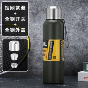 Bouteille Isotherme Grande Capacité – 500/1000/1500ml – Acier Inoxydable avec Corde de Transport Rapide – Image 3