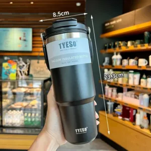 Tasse Isotherme TYESO Portable – Double Isolation, Acier Inoxydable, 600/900ml – Idéale Café, Glace & Voyages Exclusif – Image 6