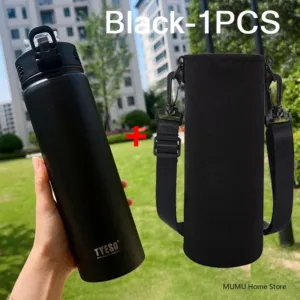 TYESO Bouteille Thermos 600/750 ml – Acier Inoxydable avec Paille – Tasse Isotherme Voiture & Sport rapide Chaud/Froid – Image 3
