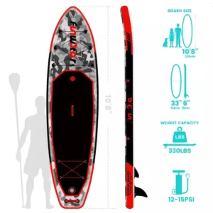 FunWater SUPFW10B – Planche à Pagaie Gonflable 10.8’ x 33’’ x 6’’, Antidérapante, Accessoires Inclus Exp. gratuit – Image 6