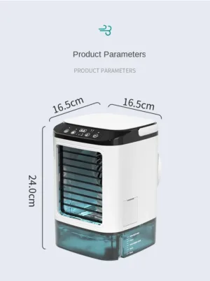 Climatiseur de Bureau Portable 3-en-1 – Refroidisseur à Atomisation Ultrasonique, 3 Vitesses, 900 ml, Veilleuse LED – USB Silencieux pour Maison et Bureau Env. gratuit – Image 2